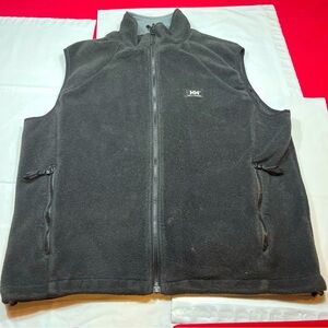 Helly Hansen MENS BLACK FLEECE ZIP UP Vest Outdoor Hiking athletic Zip Pockets L